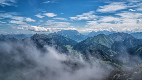 Zugspitze from thaneller with fog