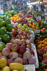 Various fruits for sale at market stall