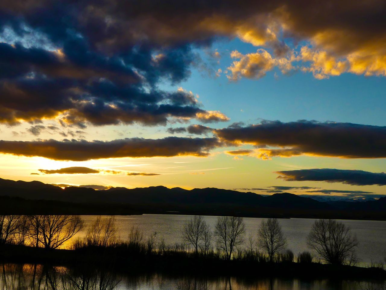 SUNSET OVER LAKE