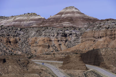 Scenic view of rocky mountains against sky