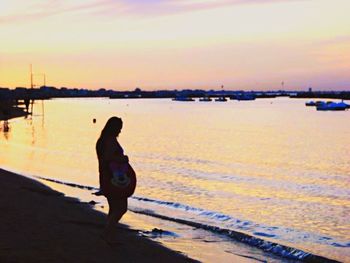 View of sea at sunset