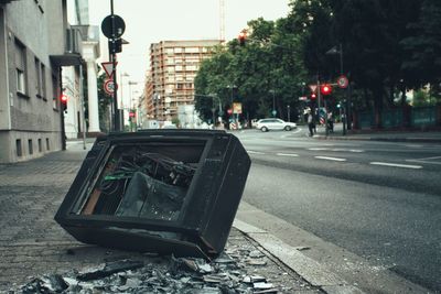 Car on city street