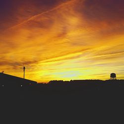 Silhouette of landscape at sunset