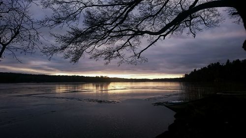 Scenic view of sea at sunset