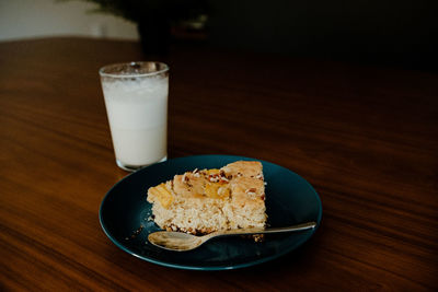 High angle view of food on table