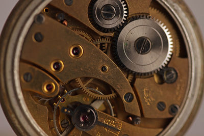 Close-up of clock part