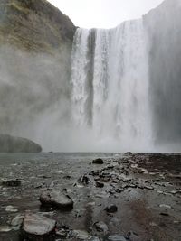 Scenic view of waterfall