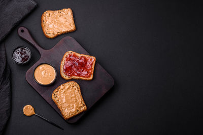 High angle view of food on table