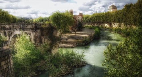 View of river with trees in background