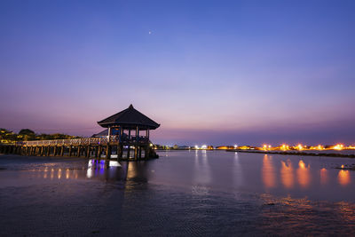 Scenic view of sea against sky at night