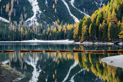 Scenic view of lake against mountain