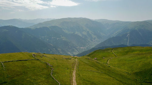 Mountain landscape with green grass / turkey / trabzon