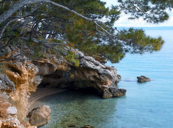 Rock formation by sea