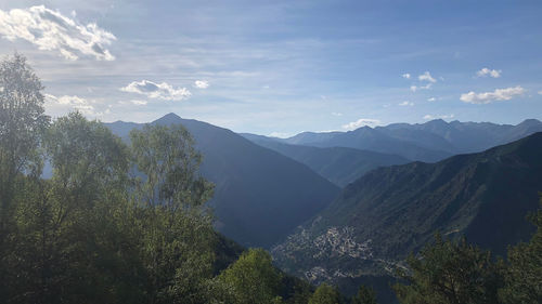 Scenic view of mountains against sky