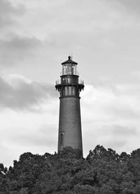 Low angle view of lighthouse against sky