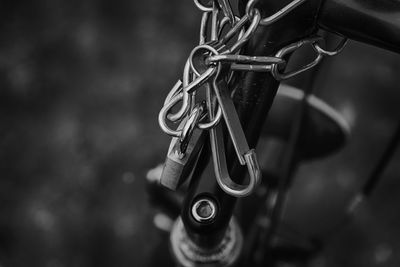Close-up of chain on bicycle