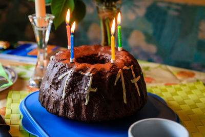 Close-up of cake on table