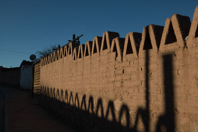 Low angle view of birds against clear sky