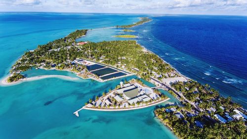 High angle view of sea