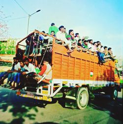 People in amusement park