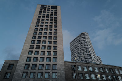 Low angle view of modern building against sky