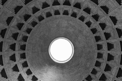 Low angle view of skylight in building