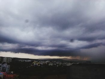 Storm clouds over city