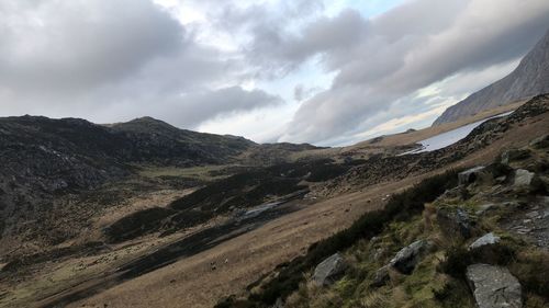 Scenic view of mountains against sky