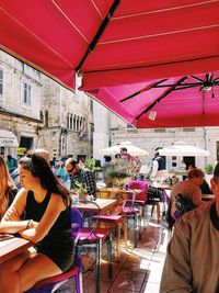 People sitting in restaurant