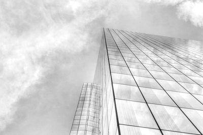 Low angle view of modern building against sky