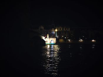 View of illuminated city at night