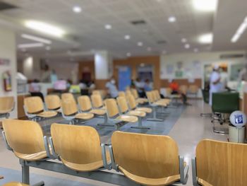 Empty chairs in hospital