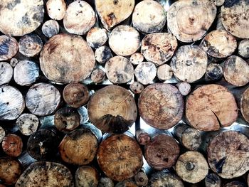 Full frame shot of logs