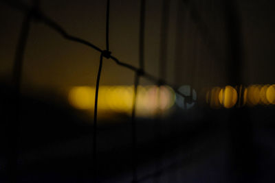 Defocused image of yellow lights at night