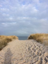 Scenic view of beach against sky