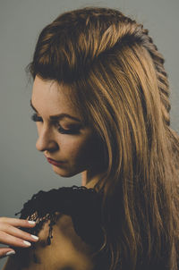 Close-up portrait of a young woman