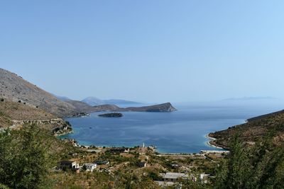 Scenic view of porto palermo against clear sky