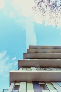 Low angle view of modern building against sky