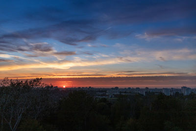 Scenic view of landscape against sky during sunset