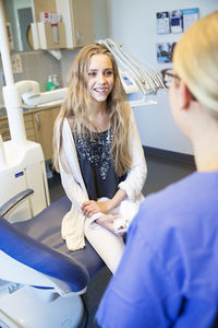 Teenage girl at dentist