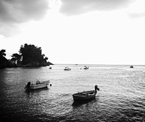 Boat sailing in sea