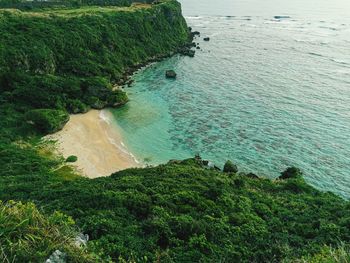 High angle view of sea shore