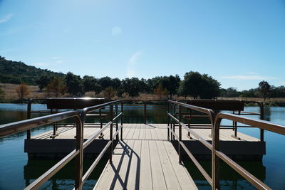 Scenic view of river against clear sky