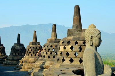 Ancient temple against clear sky