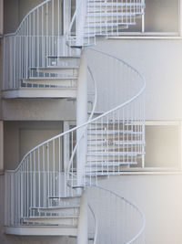 Low angle view of spiral stairs