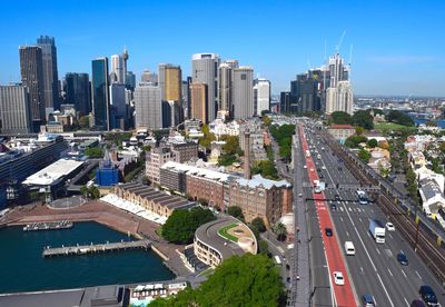 High angle view of cityscape