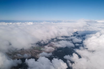 Aerial view of clouds against sky