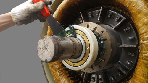 Rotor shaft and bearing for electric motor , overhaul electric motor and change new bearing 