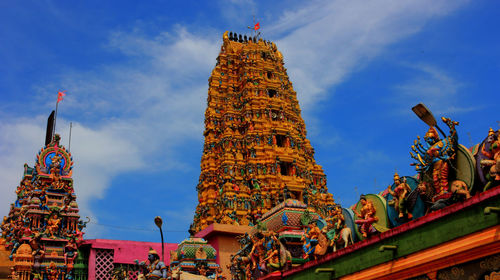 Low angle view of temple against sky