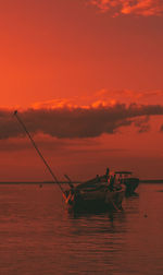 Scenic view of a fishing boat at the ocean